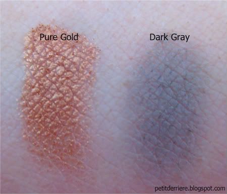 NYX Single Eyeshadow Swatches Pure Gold Dark Gray