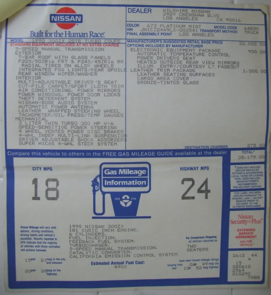 Silver Z Dealer Sticker