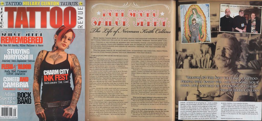 HORI SMOKU Director Erich Weiss Interview in Tattoo Revue Magazine.