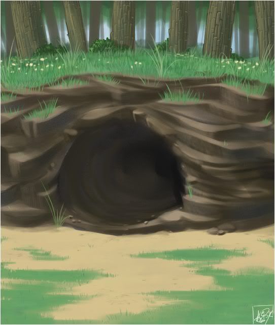 forest with cave