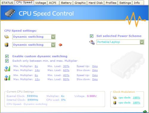 Adjustable CPU speed on your notebook computer