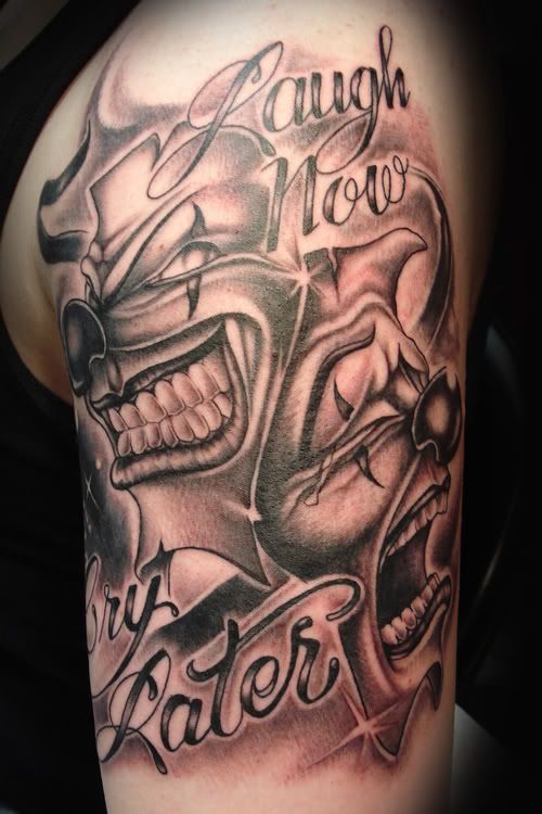 Now Cry Later Mask Tattoo