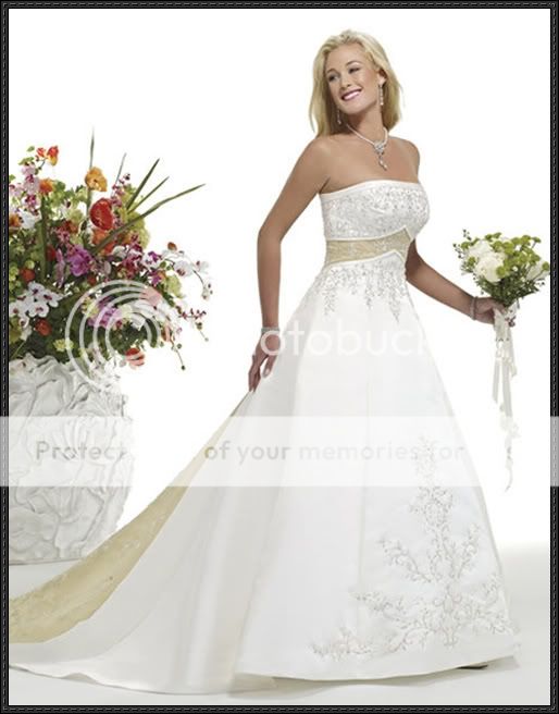 traumhaftes Stickerei Hochzeit Brautkleid Wunschgröße