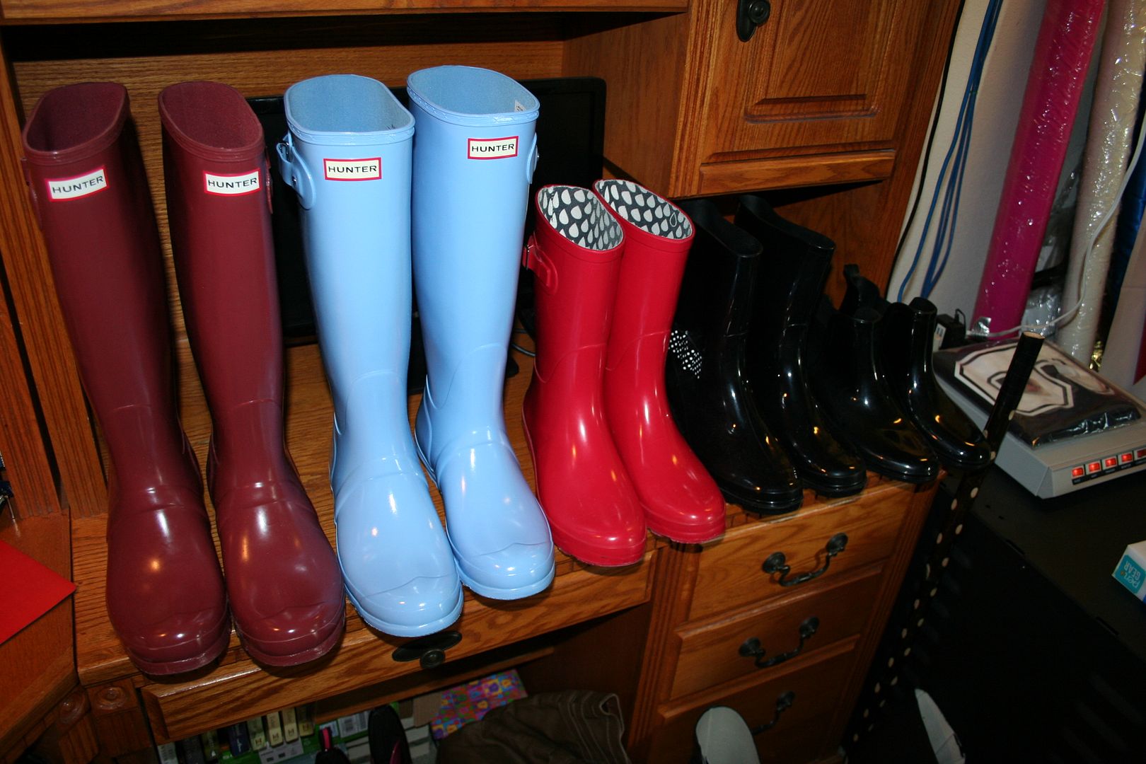 vivid blue hunter boots