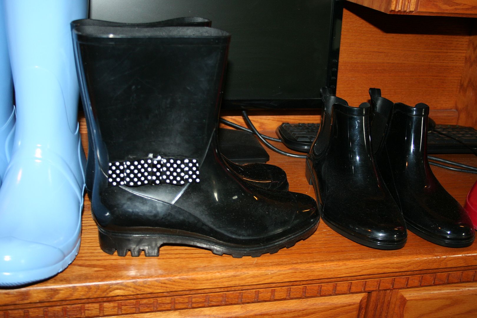 vivid blue hunter boots